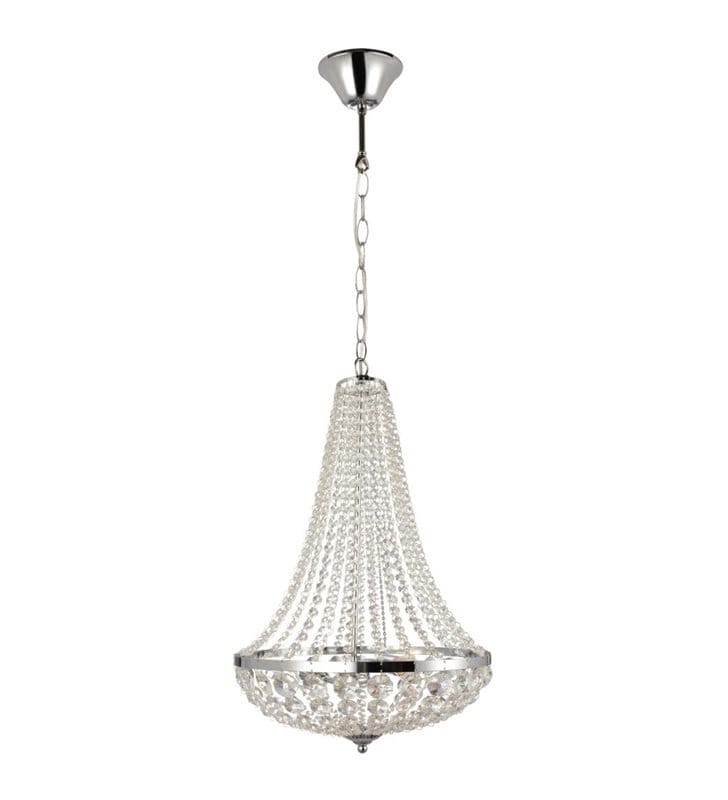 40cm żyrandol kryształowy Granso lampa wisząca z kryształkami chrom do jadalni kuchni salonu sypialni