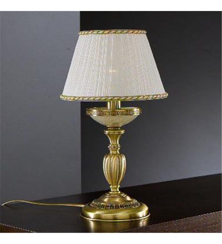 Ekskluzywna lampa stołowa nocna Chieti klasyczna włoska kolor mosiądz