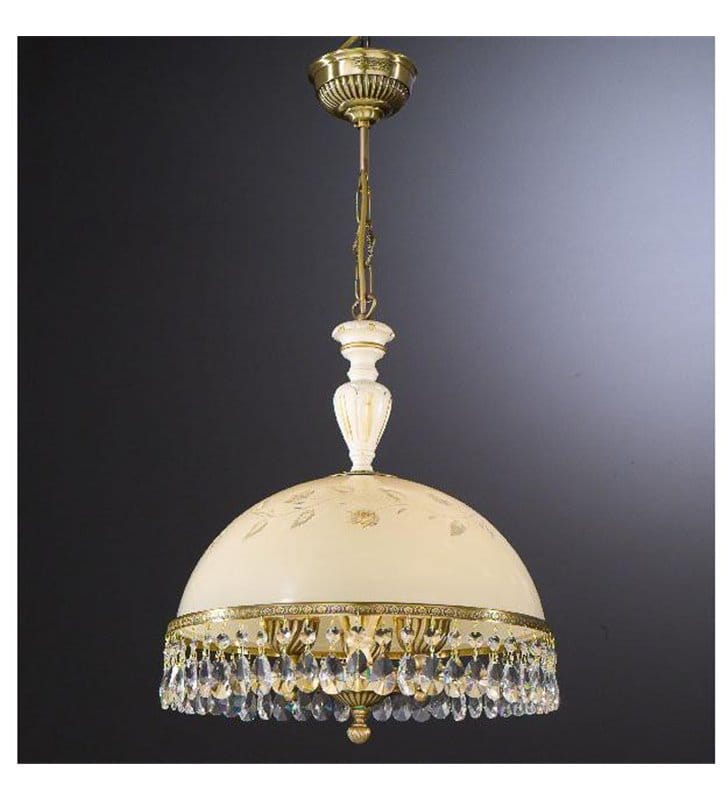 Kuchenna lampa wisząca z kryształami Arsizio mosiądz