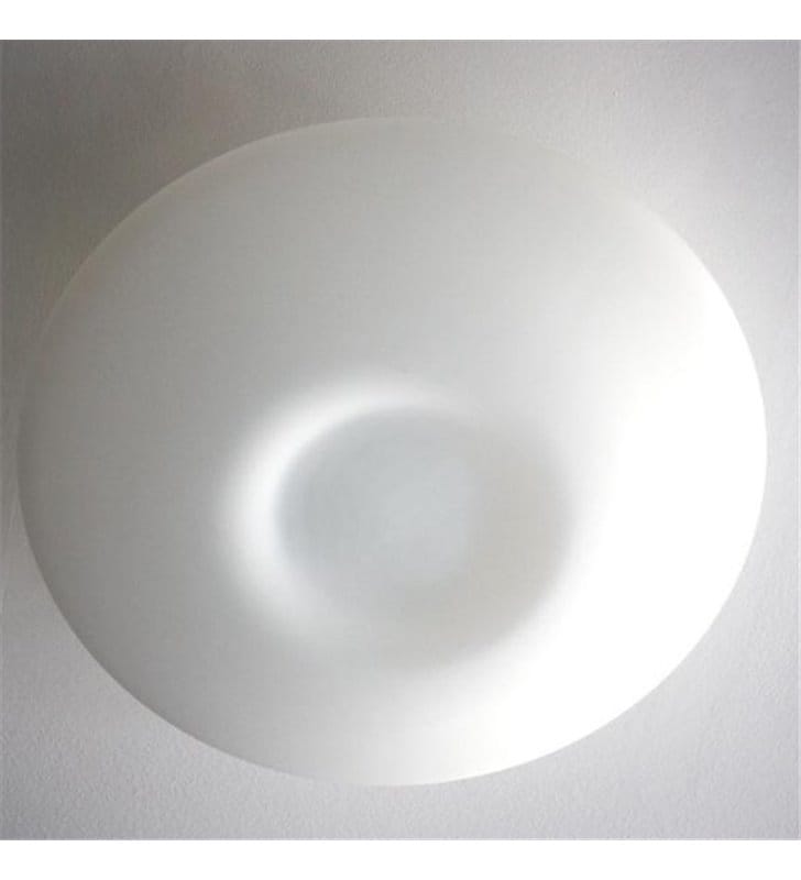 Duży biały szklany plafon Pires 60cm okrągły