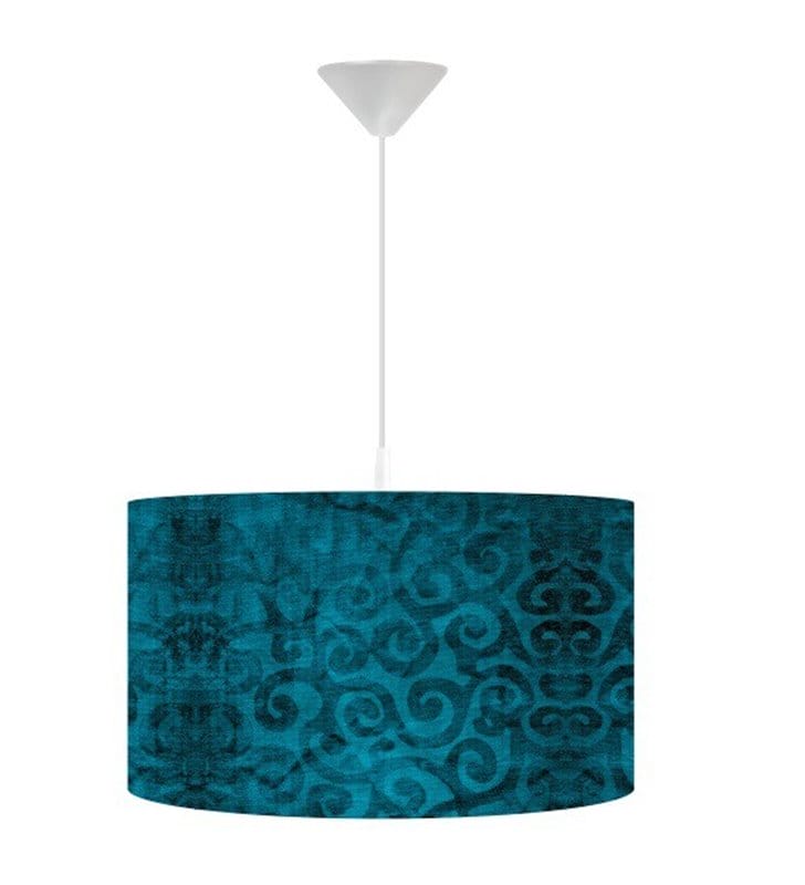 Lampa wisząca Turkusowy Deseń nowoczesna abażur 40cm z nadrukiem