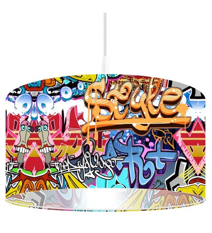 Wielokolorowa lampa wisząca Grafitti Style np. dla nastolatka - OD RĘKI