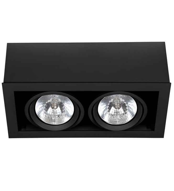 Lampa sufitowa natynkowa Box Black downlight podwójna