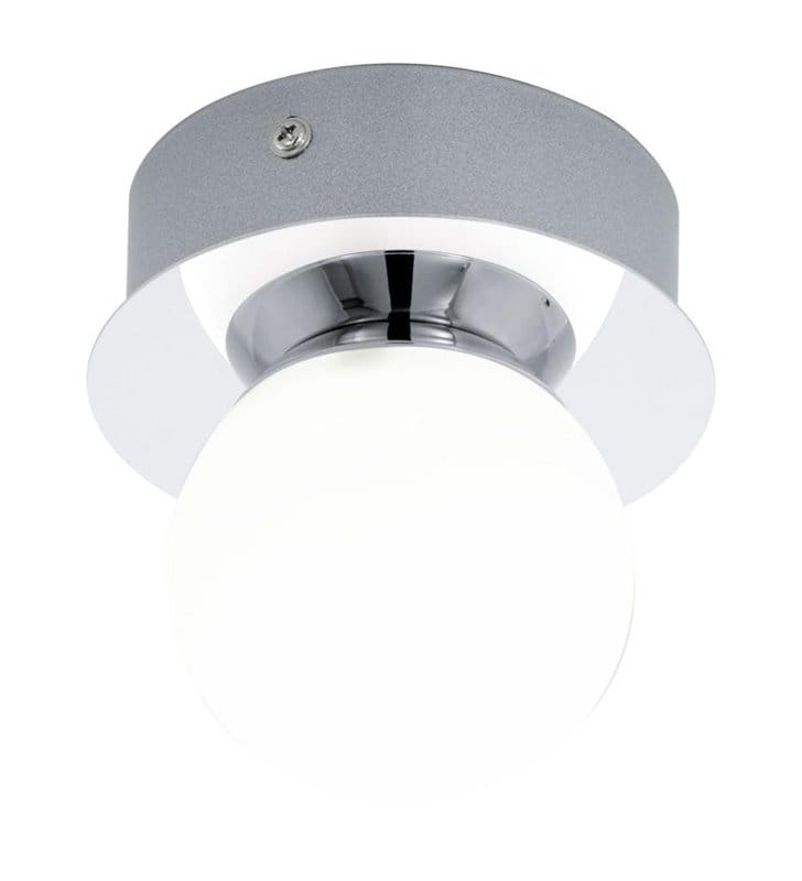Kinkiet łazienkowy lampa sufitowa do łazienki Mosiano LED chrom klosz biała kula IP44 Eglo