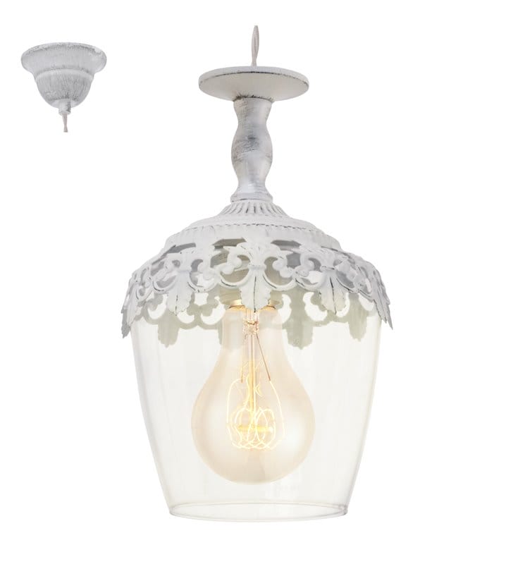Lampa wisząca Sudbury ozdobna dekoracyjna w kształcie kielicha styl vintage