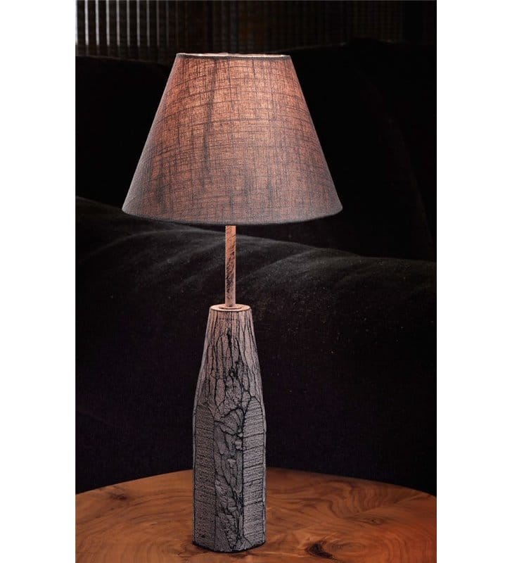 Lampa Vintage(3) - abażur szary len - DOSTĘPNY OD RĘKI