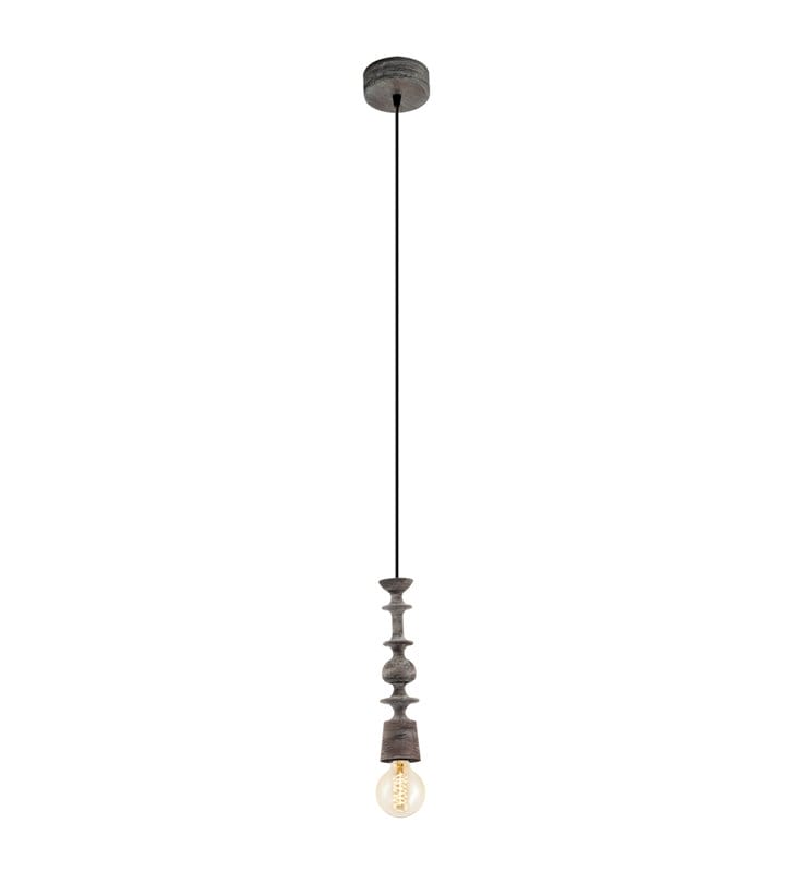 Avoltri lampa wisząca oprawka drewniana w kolorze czarnym patynowanym styl vintage