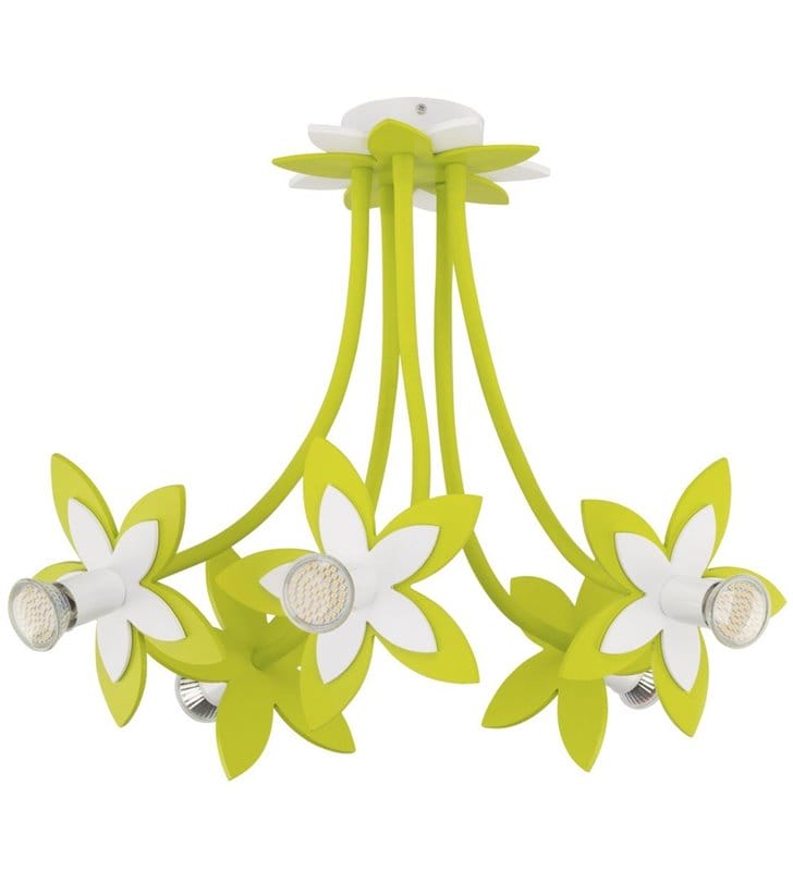 Flowers Green lampa sufitowa zielona kwiatki do pokoju dziewczynki
