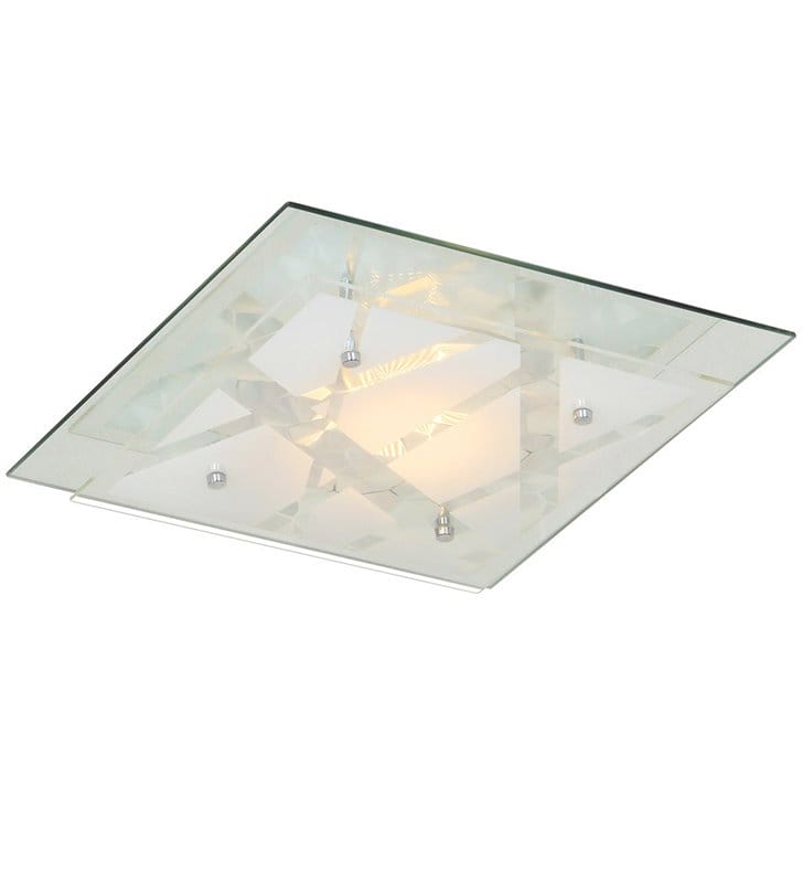 Plafon Mertu 335 szklany kwadratowy LED