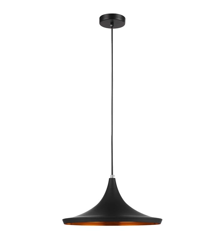 Lampa wisząca Pedro czarna z środkiem w kolorze mosiądzu nowoczesna do salonu sypialni kuchni jadalni nad stół