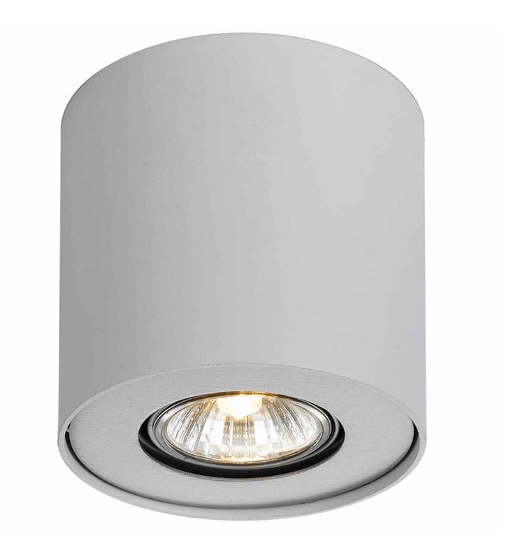 Lampa sufitowa typu downlight Tamzo biała pojedyncza walec wbudowane diody LED