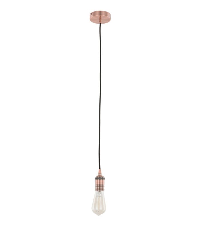 Minimalistyczna lampa wisząca Atrium w kolorze miedzi kabel do dekoracyjnej żarówki