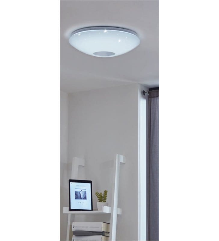 Voltago-C 38cm okrągły plafon LED + LED RGB biały z efektem blasku