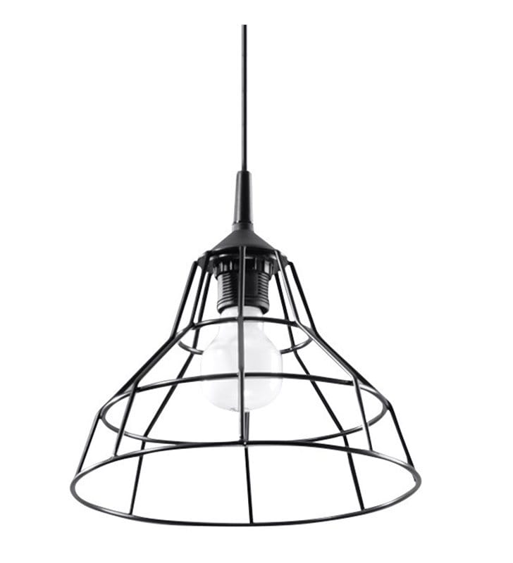 Lampa wisząca Anata czarna druciana styl futurystyczny loftowy średnica 25cm - OD RĘKI