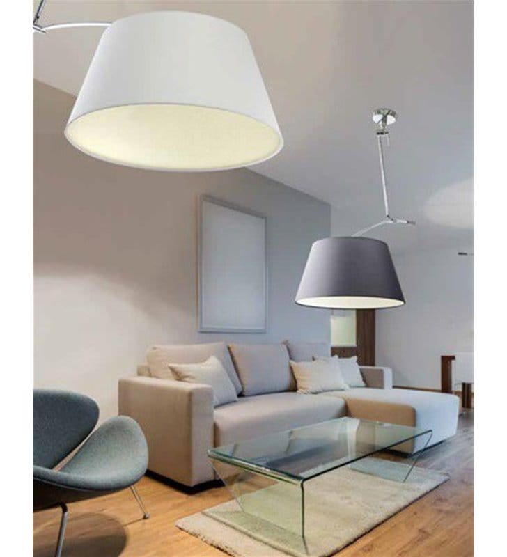 Lampa wisząca Barcelona biała nowoczesna z regulacją wysokości szerokości można obracać