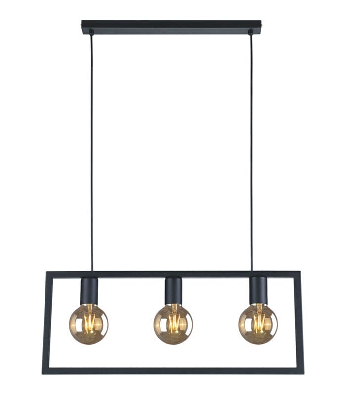 3 punktowa nowoczesna lampa wisząca Lavaya czarna do jadalni kuchni salonu sypialni w stylu loftowym industrialnym