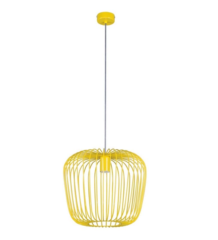 Lampa wisząca Eden żółta z drutu nowoczesna do pokoju dziecka do jadalni kuchni salonu pokoju dziennego