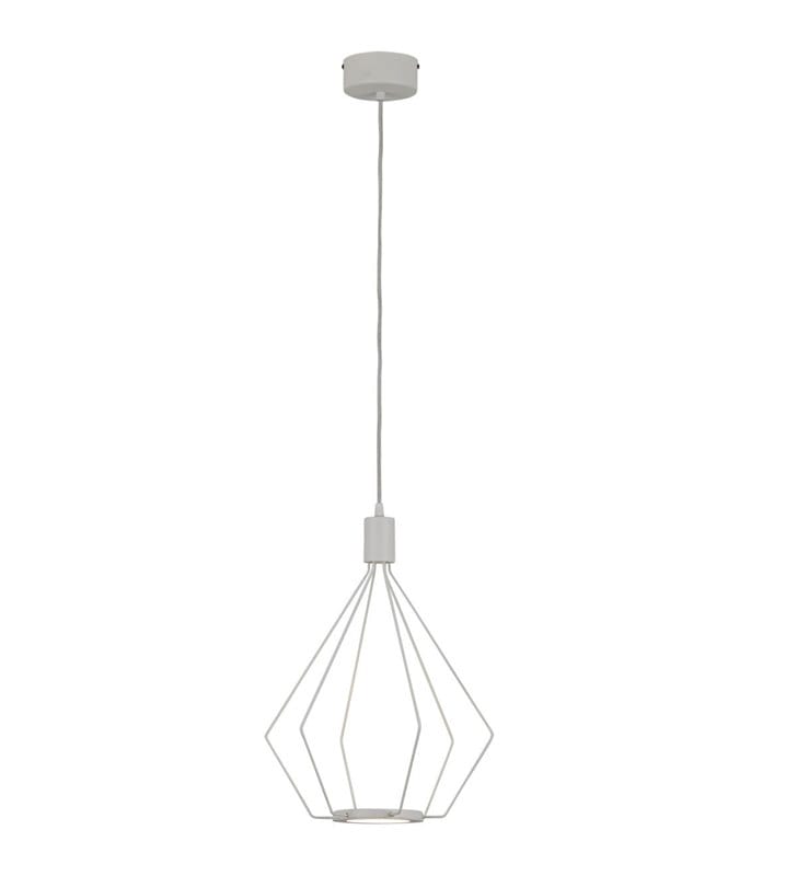 Lampa wisząca Cados LED biała druciana pojedyncza styl loftowy industrialny minimalistyczny