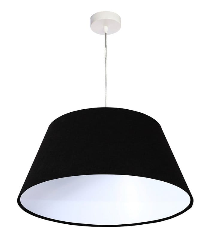 Lampa wisząca Preto czarna z weluru średnica 50cm stożek do jadalni nad stół do salonu sypialni