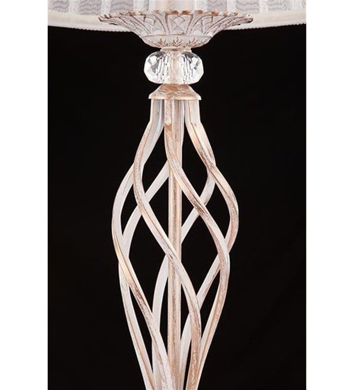 Klasyczna lampa stołowa Iris złoty korpus z ecru abażurem - DOSTĘPNA OD RĘKI