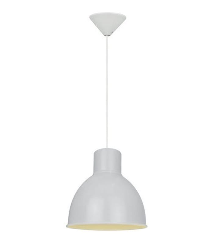 Loftowa biała lampa wisząca Elstra metalowa 21,5cm