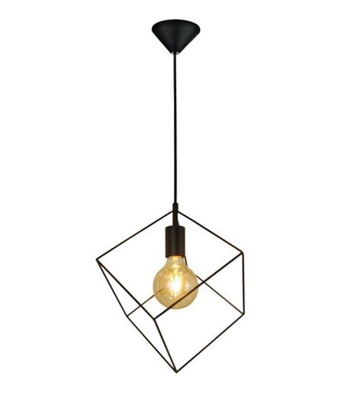 Lampa wisząca Cubo czarna minimalistyczna druciana