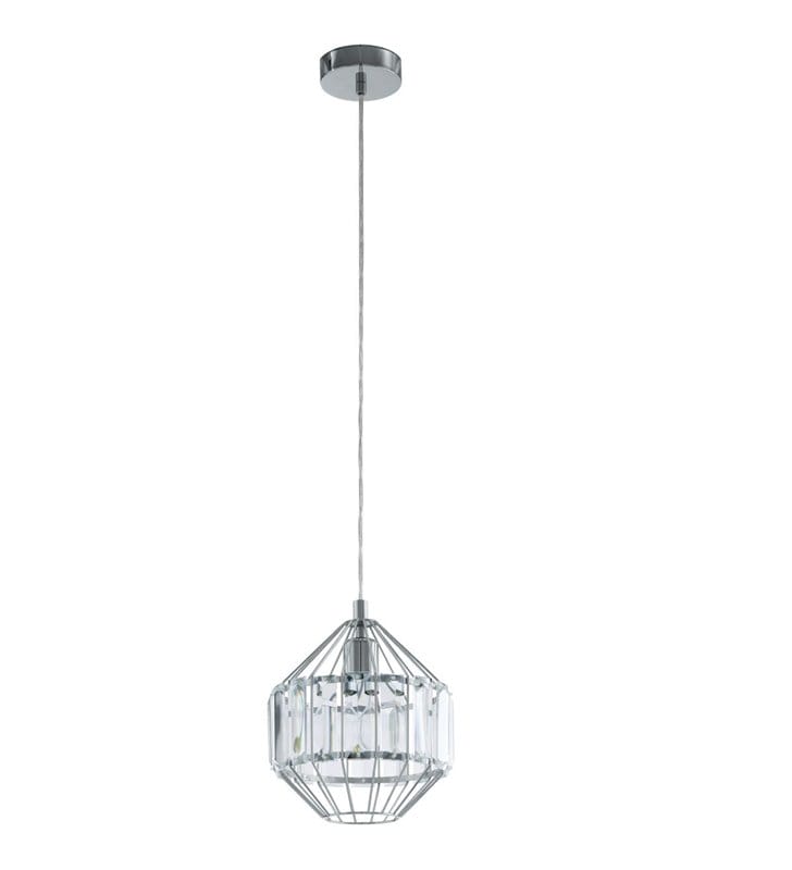 Lampa wisząca Pedrola metalowa konstrukcja z kryształową opaską dekoracyjna do salonu sypialni jadalni kuchni