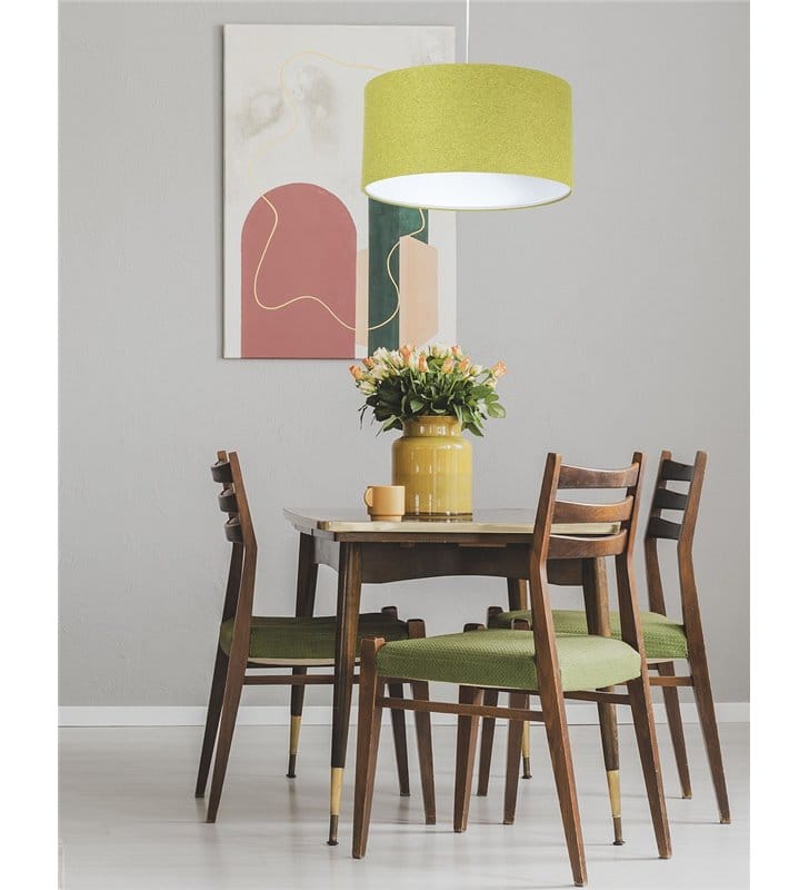 Lampa wisząca Fornax średnica abażura 50cm zielona z filcu do salonu sypialni kuchni jadalni nad stół