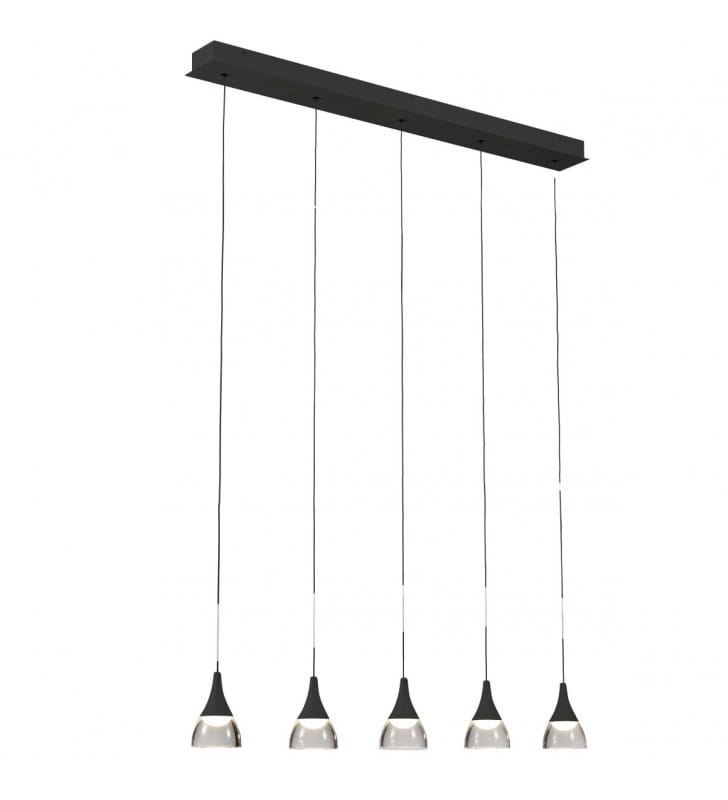 5 zwisowa lampa Dalmatia LED czarna belka do salonu sypialni jadalni nad stół wyspę kuchenną