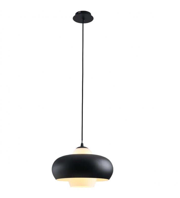 Czarna nowoczesna lampa wisząca Valten 32cm metal szkło do kuchni jadalni salonu kuchni
