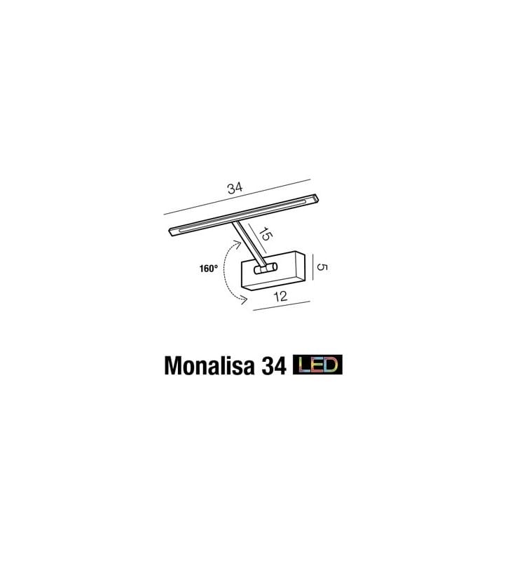 Oprawa obrazowa Monalisa 3000K szerokość ruchomego ramienia 34cm nikiel satynowany