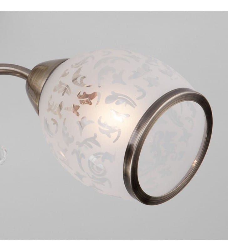 Lisa klasyczna 3 ramienna lampa sufitowa z dekoracyjnymi kloszami wykończenie mosiądz antyczny - OD RĘKI