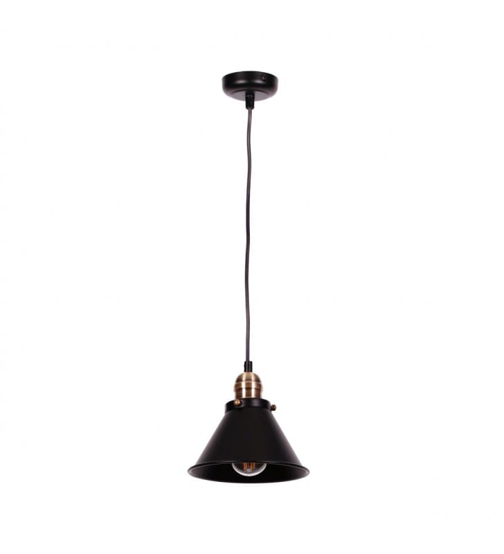 Czarna metalowa lampa wisząca w stylu vintage Moreno- OD RĘKI