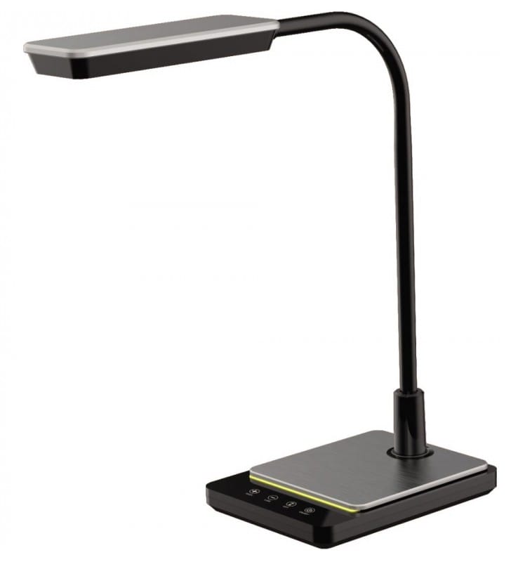 Lampka biurkowa Ika czarno srebrna LED włącznik dotykowy