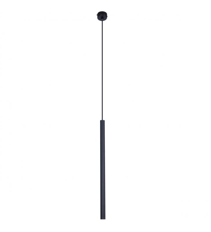 Pojedyncza wąska czarna lampa wisząca Gelato klosz wąska wysoka tuba 1xG9 Kaja