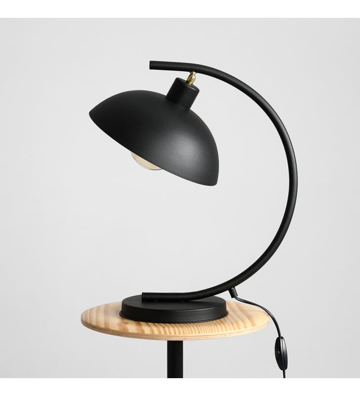 Lampa stołowa biurkowa Escape czarna nowoczesna z metalu na biurko i stolik nocny