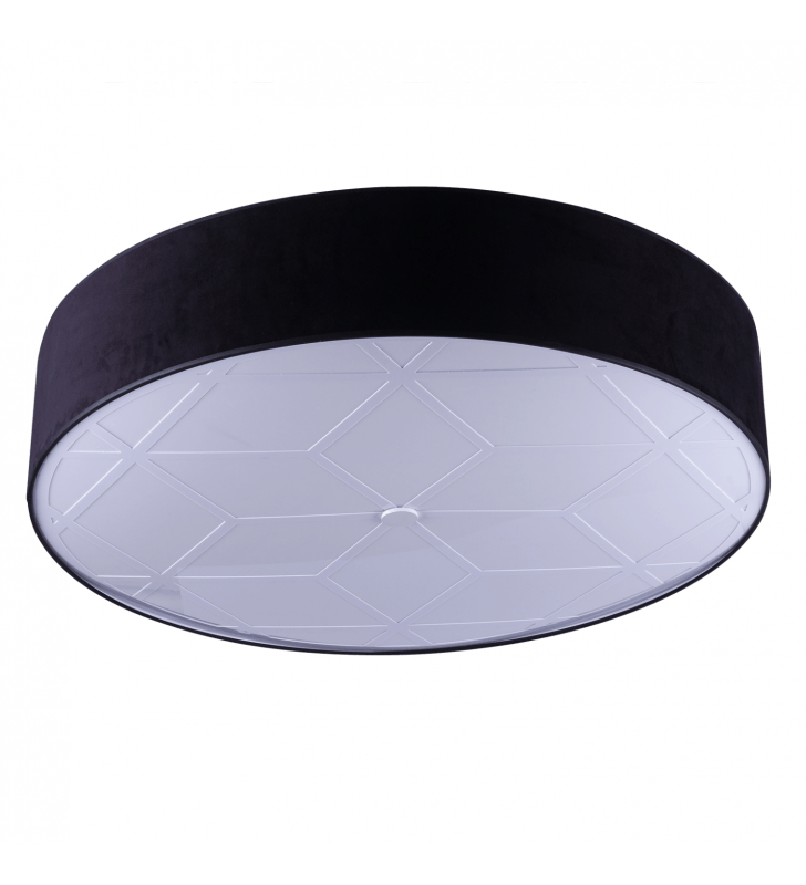 Czarny nowoczesny 60cm okrągły plafon Neko ampla w geometryczny wzór na 6 żarówek