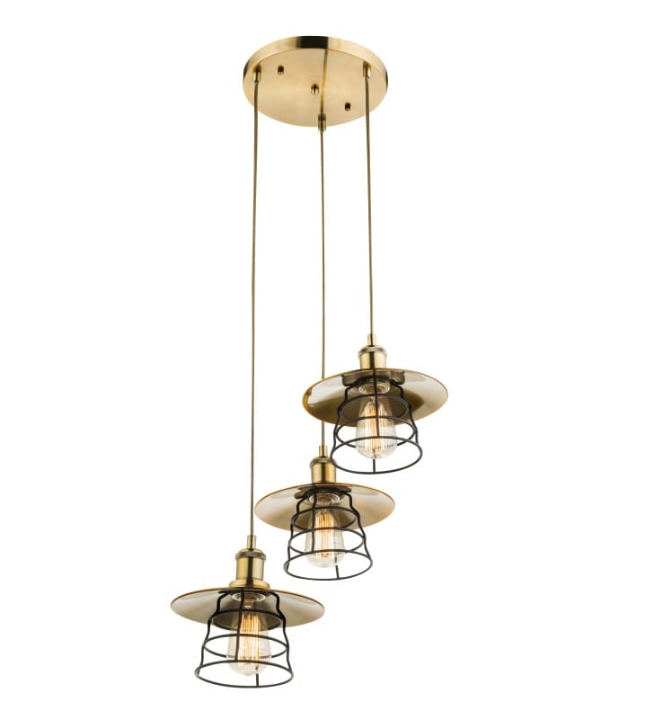 3 zwisowa lampa wisząca w stylu vintage Viejo okrągła podsufitka długie kable