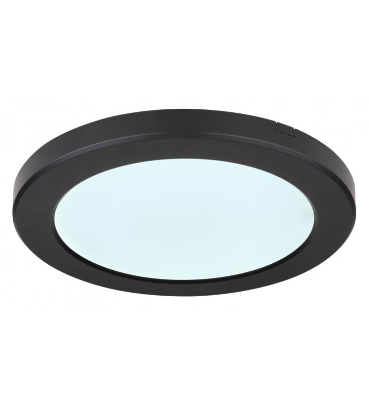 Mały czarny okrągły 22cm plafon Lasse LED tworzywo ustawienie barwy światła 3000-4000-6500K