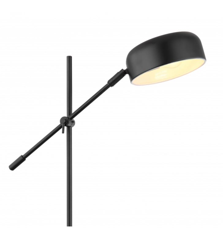 Lampa podłogowa Gianna czarna matowa z metalu regulowana wysokość włącznik podłogowy na kablu