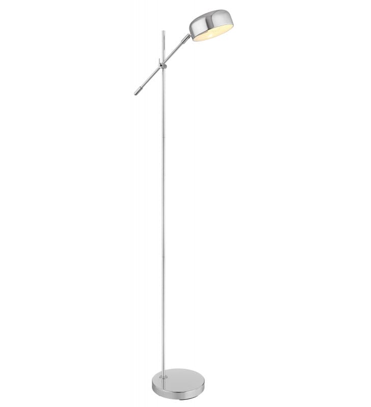 Metalowa lampa stojąca Gianna chrom do salonu sypialni biura regulowana wysokość włącznik podłogowy na kablu