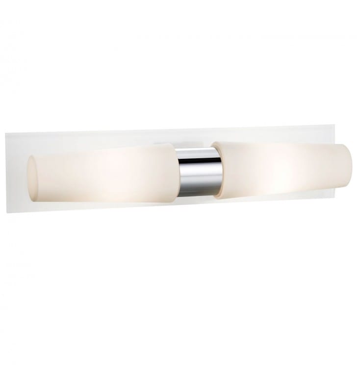 Biała ścienna lampa łazienkowa Brastad 2 białe klosze z chromowanym wykończeniem