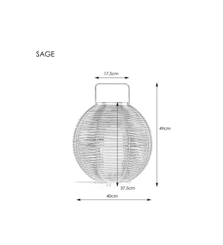 Zewnętrzna lampa stojąca stołowa Sage okrągła czarna IP44 5m przewód