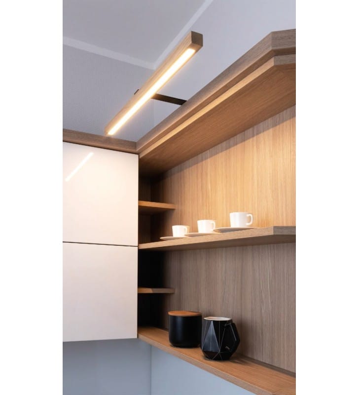 Drewniany kinkiet Aqua Viva LED do łazienki kuchni montaż na szafce 40cm IP44