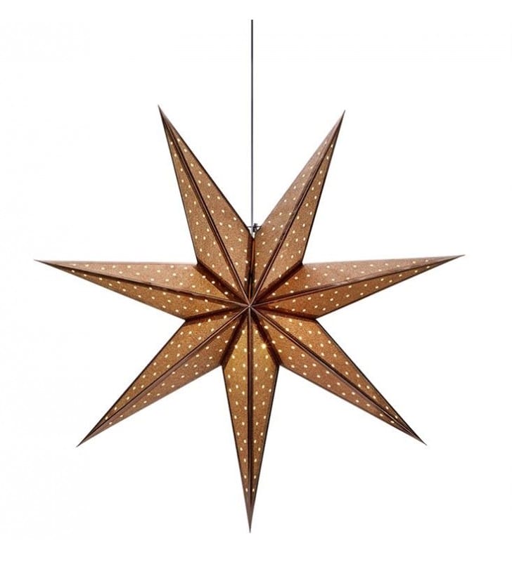 Gwiazda bożonarodzeniowa Glitter 45cm brązowa podświetlana do powieszenia np. w oknie