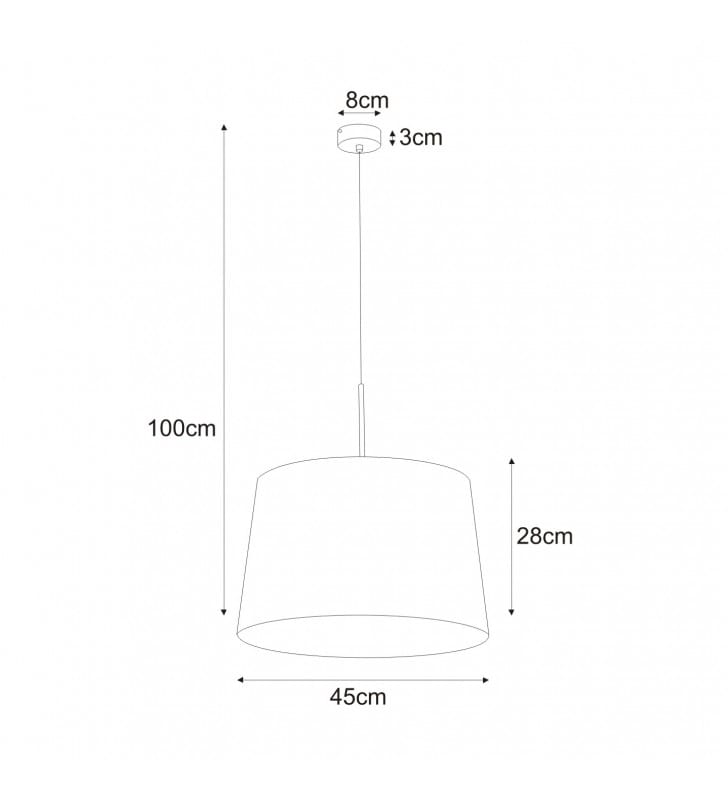 Biała okrągła lampa wisząca z abażurem nad stół lub do sypialni Remi White 45cm