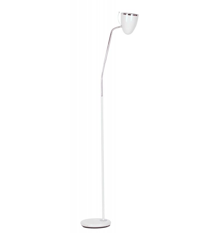Biała metalowa stojąca lampa podłogowa Kajtek I giętkie ramię