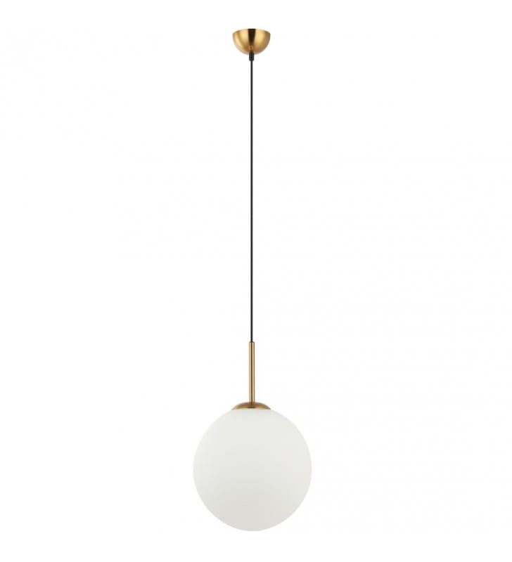 30cm biała szklana kula lampa wisząca Deore metal brąz antyczny do salonu kuchni sypialni jadalni