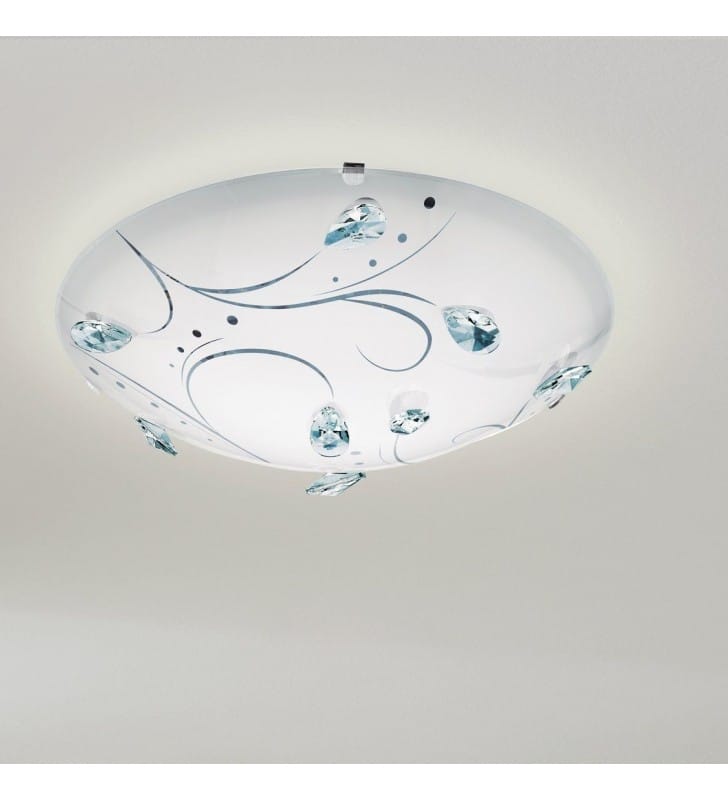 Średniej wielkości dekoracyjny plafon Sorrenta1 LED 4000K z kryształkami