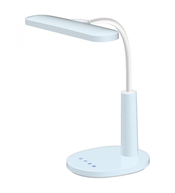 Niebieska nowoczesna lampka biurkowa dla dziecka Mile LED regulacja barwy światła